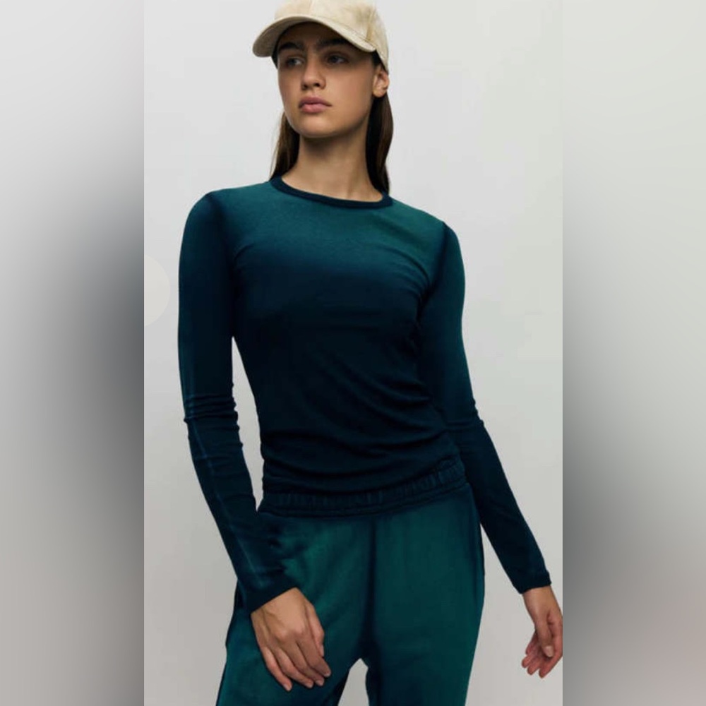 NWOT Cotton Citizen Verona Top in Teal Blue Cast- Size Small